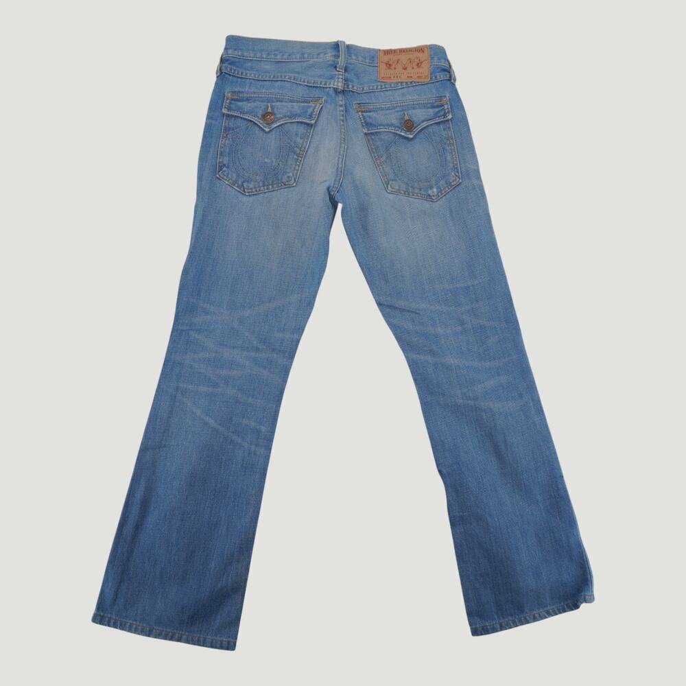 True Religion Billy Mens 29 Straight Leg Jeans Y2K Button Fly Flap Pockets - Picture 2 of 6
